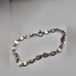 Sterling Silver Heart Link Bracelet